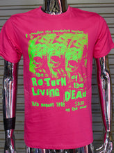 Load image into Gallery viewer, Pink and UV Green The Return Of The Living Dead DIY punk flyer T-shirt