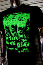 Load image into Gallery viewer, UV Green The Return Of The Living Dead DIY punk flyer T-shirt