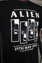 Load image into Gallery viewer, Alien / Black Flag DIY punk flyer T-shirt