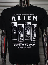 Load image into Gallery viewer, Alien / Black Flag DIY punk flyer T-shirt