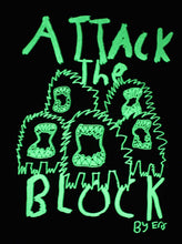 Load image into Gallery viewer, Glow in the dark Attack The Block by Eris t-shirt