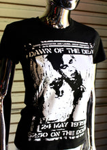 Load image into Gallery viewer, Women's Dawn of The Dead Dead DIY punk flyer T-shirt