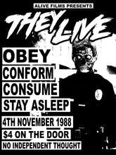 Load image into Gallery viewer, They Live DIY Punk Flyer T-shirt