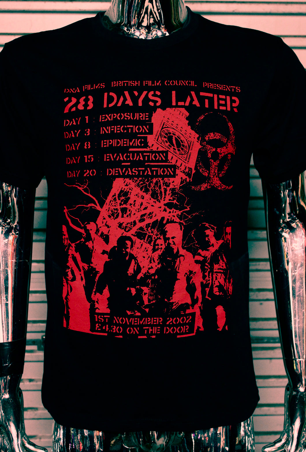 28 Days Later DIY punk flyer  Red Print T-shirt