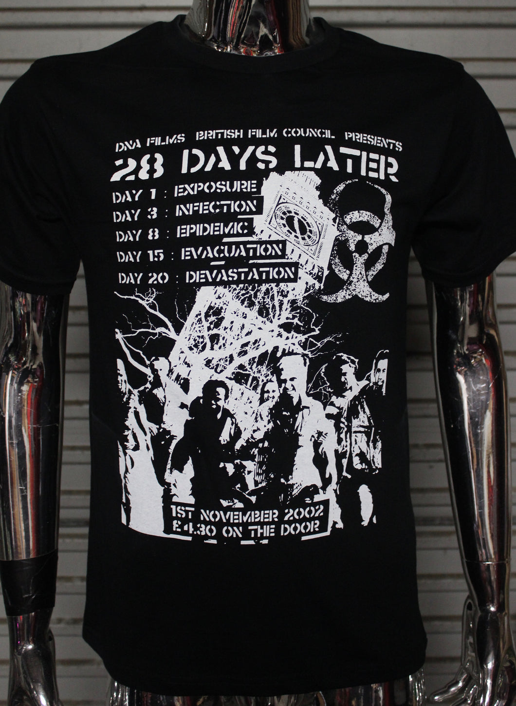 28 Days Later DIY punk flyer T-shirt