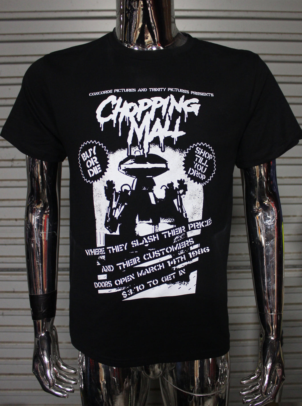 Chopping Mall DIY punk flyer T-shirt