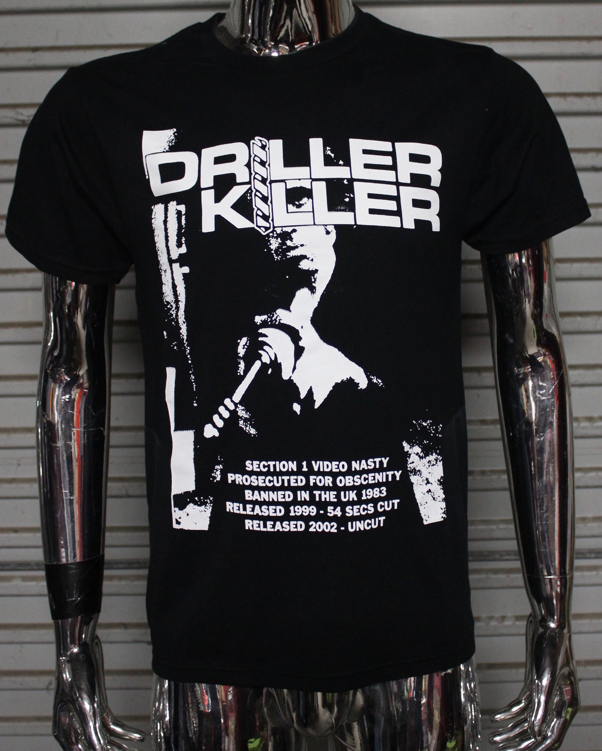 Driller Killer Video Nasty DIY punk flyer T-shirt – Eroding Designs