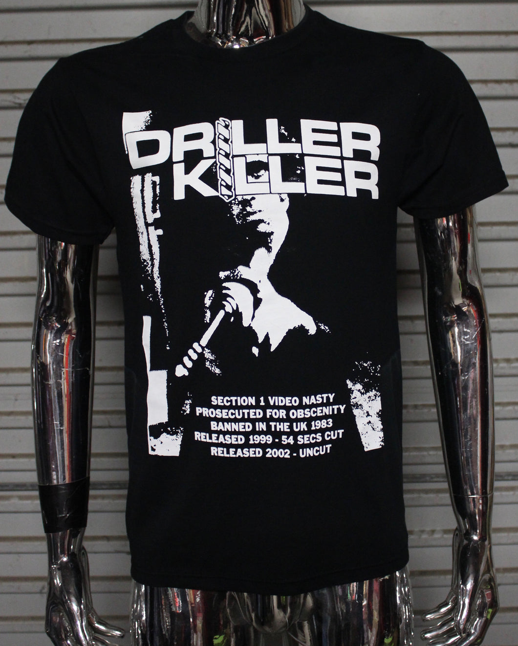 Driller Killer Video Nasty DIY punk flyer T-shirt