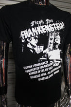 Load image into Gallery viewer, Flesh For Frankenstein Video Nasty DIY punk flyer T-shirt
