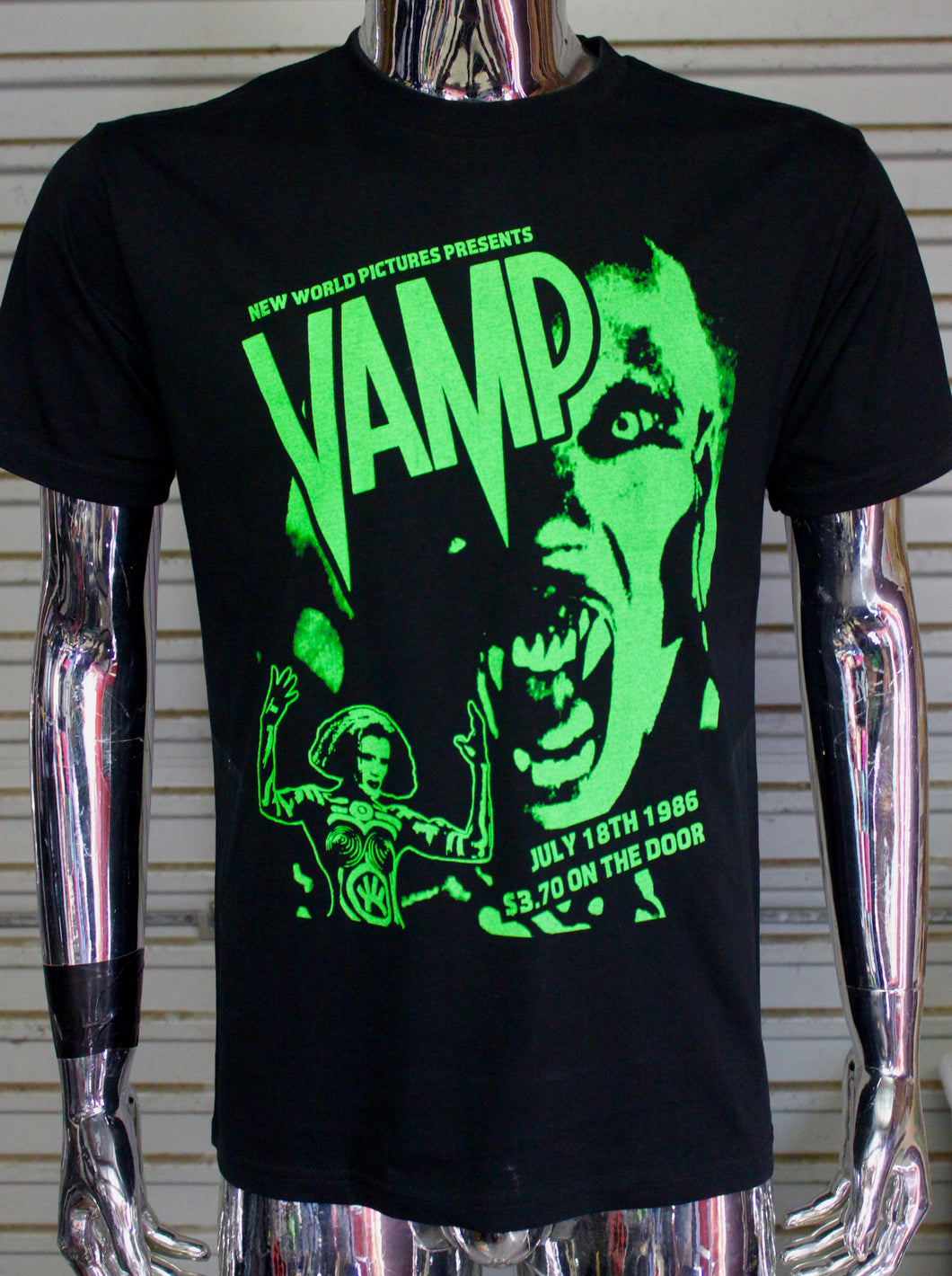 Vamp DIY punk flyer T-shirt UV Green print(Copy)