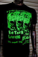 Load image into Gallery viewer, UV Green The Return Of The Living Dead DIY punk flyer T-shirt
