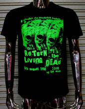 Load image into Gallery viewer, UV Green The Return Of The Living Dead DIY punk flyer T-shirt
