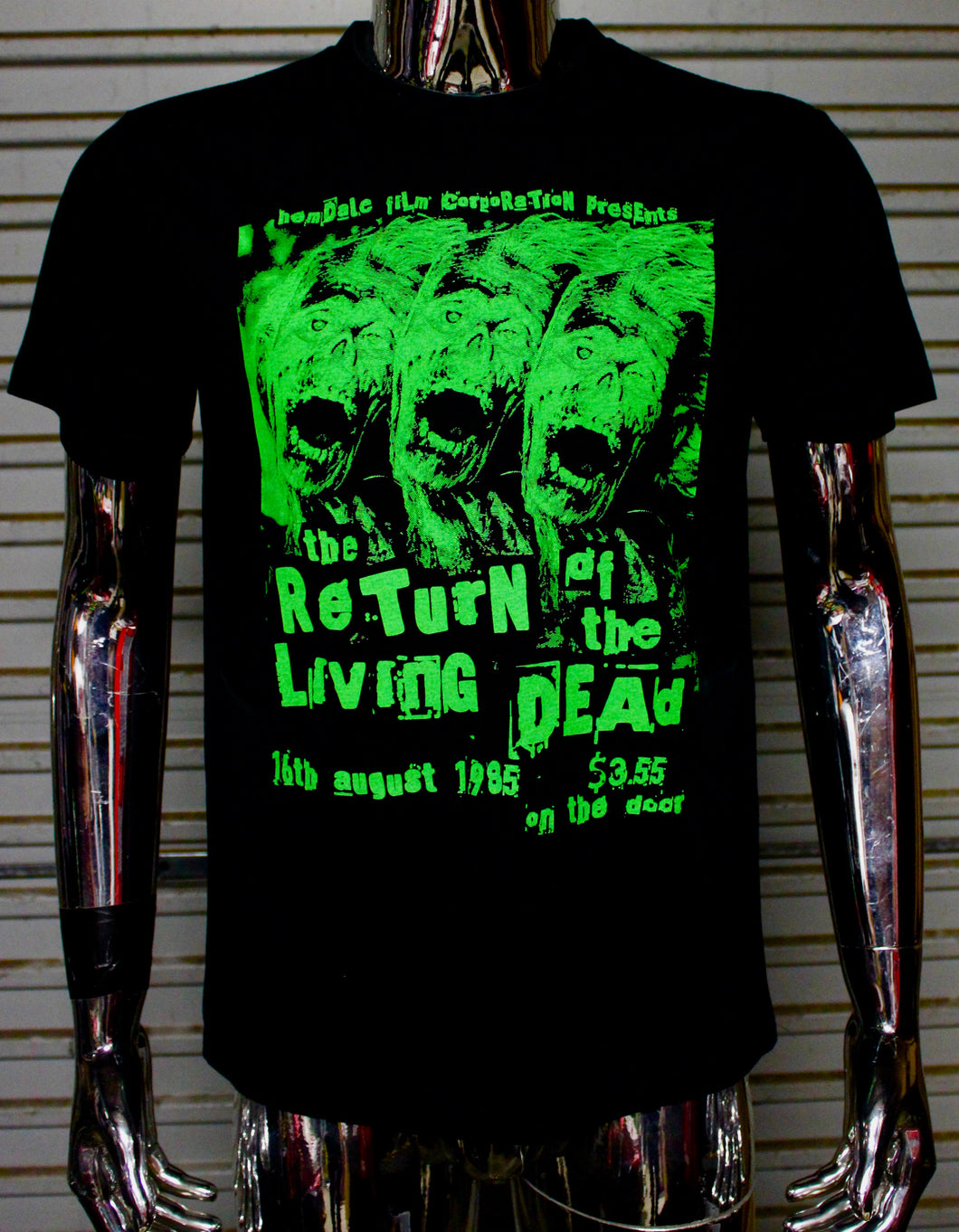 UV Green The Return Of The Living Dead DIY punk flyer T-shirt