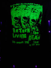 Load image into Gallery viewer, UV Green The Return Of The Living Dead DIY punk flyer T-shirt
