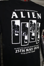 Load image into Gallery viewer, Alien / Black Flag DIY punk flyer T-shirt
