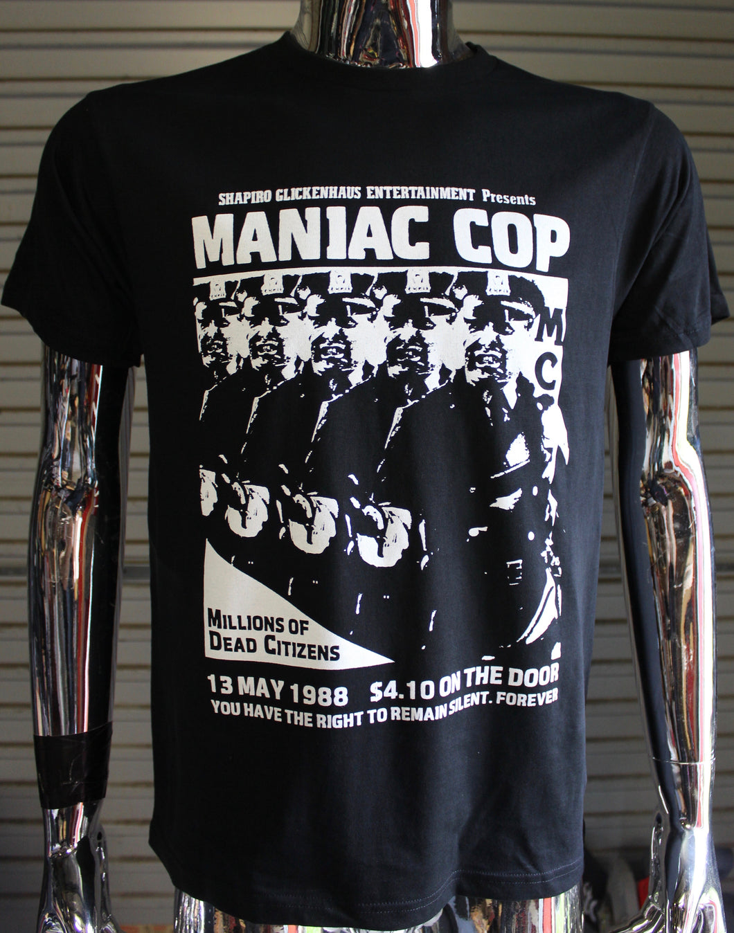 Maniac Cop DIY punk flyer T-shirt