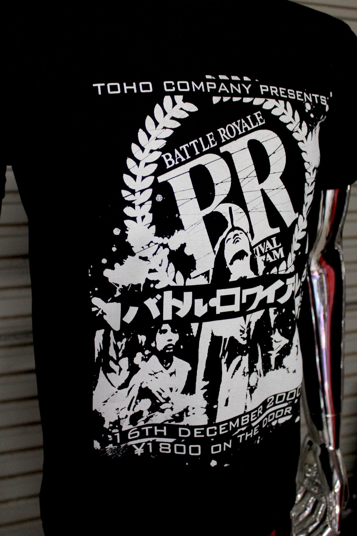 Maglietta Bianca Vintage Con Grafica Film Battle Royale – Taglio Unisex, Cotone Leggero